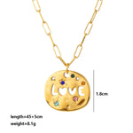 Load image into Gallery viewer, MAMA Tarot Circle Pendant 18K Gold Plated Necklace N6D534