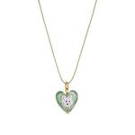 Load image into Gallery viewer, Enamel Drop Heart Necklace Glass Pendant Handmade S5P886