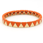 Load image into Gallery viewer, Rainbow Triangles Bracelet Modular Gold Enamel S5P050