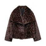 Load image into Gallery viewer, Faux Leopard Print Fur effect Jacket Short Plush Coat N5A723