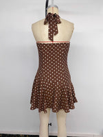Load image into Gallery viewer, Polka Dot Halter Open Back Dress N6E163