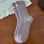 Load image into Gallery viewer, Thick Thermal Crew Socks Wool Blend Striped Cuffed M5A304