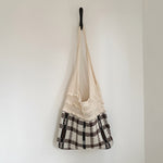 Load image into Gallery viewer, Gingham Openwork Knit Tote Bag Vintage Women N6C059