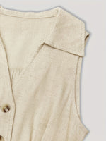 Load image into Gallery viewer, Khaki V Neck Shirt Dress Women Belted A Line N5A919