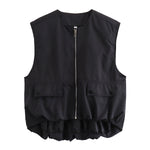 Load image into Gallery viewer, Relaxed Zip Vest Women Casual Cardigan Style N6A172
