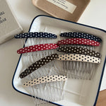 Load image into Gallery viewer, Polka Dot Oval Hair Comb Acetate Flyaway Styling Tool N6F066
