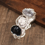 Load image into Gallery viewer, Hand-Painted Geometric Rose Stretch Bangle N6C214