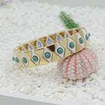 Load image into Gallery viewer, Evil Eye Enamel Bracelet Elastic Boho Stove Enameled S5P048