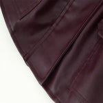 Load image into Gallery viewer, Solid Color Stand Collar PU Jacket Women Red Brown N5A721