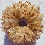 Load image into Gallery viewer, Baroque Gold Lace Scrunchie Royal Heavy Embellished N6F135