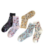 Load image into Gallery viewer, Botanical Print Cotton Mid Calf Socks M5A070