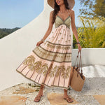 Load image into Gallery viewer, Boho Print Halter Backless Maxi Beach Dress N6A078
