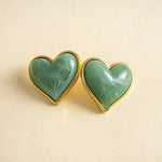 Load image into Gallery viewer, Womens Vintage Marbled Heart Acrylic Stud Earrings N6K152