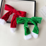 Load image into Gallery viewer, Christmas Velvet Trim Hair Clip with Pompom S5P632