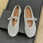 Load image into Gallery viewer, Handwoven Ballet Mary Jane Flat Shoes Women Leather N6G244