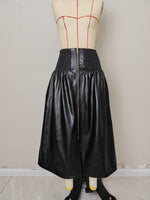 Load image into Gallery viewer, Black High Waist PU Leather Skirt Women N5A706