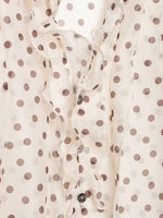 Load image into Gallery viewer, French Polka Dot V-Neck Ruffle Blouse Women N6F191