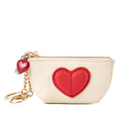 Load image into Gallery viewer, Top Grain Leather Heart Zipper Key Wallet Women Mini S5P933