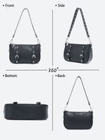 Load image into Gallery viewer, Boston Hobo Bag with Rivet and Chain Women N6C035