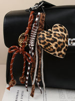 Load image into Gallery viewer, Leopard Heart Bow Woven Rope Bag Charm Keychain S5P928