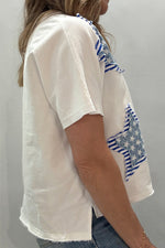 Load image into Gallery viewer, Star Print Street Style Round Neck T-shirt Women N6C337