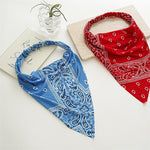 Load image into Gallery viewer, Vintage Amoeba Print Stretch Triangle Hair Scarf N6H132