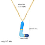Load image into Gallery viewer, Alphabet Enamel Capsule Necklace Steel Gradient Color S5P234