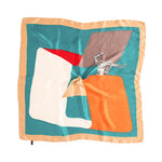 Load image into Gallery viewer, Silk Like Color-block 70x70 Scarf Multi Color Women M5A348