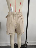 Load image into Gallery viewer, Bohemian Fringe Tie Up High Waist Shorts Women N6A105