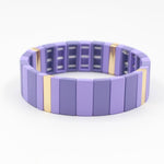 Load image into Gallery viewer, Enamel Bead Geometric Bangle Alloy Violet Matte S5P181
