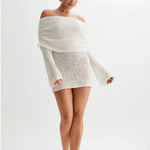 Load image into Gallery viewer, Sheer Long Sleeve Short Beach Dress Women N6A062