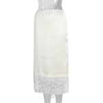 Load image into Gallery viewer, Lace Panel Skirt Women Off White Black N5A545