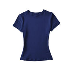 Load image into Gallery viewer, Fitted Round Neck Short Sleeve T-shirt Women N6D086