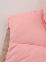 Load image into Gallery viewer, Pink Stand Collar Reversible Sleeveless Vest Women N5A736