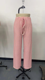 Load image into Gallery viewer, Casual Stripe Solid Elastic Waist Pants Women N5A730