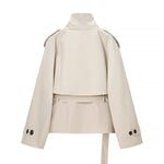 Load image into Gallery viewer, White Belted Short Trench Jacket Women N5A675