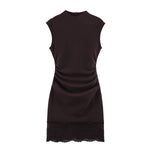 Load image into Gallery viewer, Lace Trim Satin Mini Dress Women N6C275