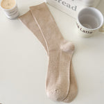 Load image into Gallery viewer, Solid Color Ribbed Crew Socks Women Cotton Stackable M5A309