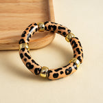 Load image into Gallery viewer, Womens Leopard Print Acrylic Beaded Bracelet N6K126
