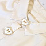 Load image into Gallery viewer, Heart Cuff Cover Brooch Rhinestone Shirt Button CharmN6G126