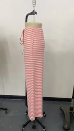 Load image into Gallery viewer, Casual Stripe Solid Elastic Waist Pants Women N5A730