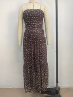 Load image into Gallery viewer, Polka Dot Mesh One-Shoulder Maxi Dress N6F028