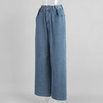 Load image into Gallery viewer, High Waisted Straight Leg Jeans Floor Length Denim N6A134
