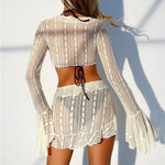 Load image into Gallery viewer, Long Sleeve Ruffle Four Piece Swimsuit N6A020