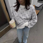 Load image into Gallery viewer, Sailboat Print Knit Sweater Women Multiple Colors N5A539
