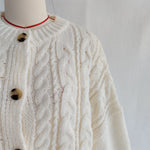 Load image into Gallery viewer, Office Cable Knit Cardigan Women Retro Button Front N5A871