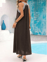 Load image into Gallery viewer, Halter Lace Panel Maxi Dress Women Vacation N6C257