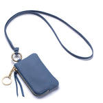Load image into Gallery viewer, Genuine Leather Neck Coin Card Key Pouch Women N6B219