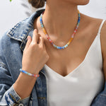 Load image into Gallery viewer, Resin Gradient Bead Chain Gold Plated Adjustable S5P238