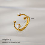 Load image into Gallery viewer, Royal Oval Stone Ring Steel Adjustable Open Band S5P014